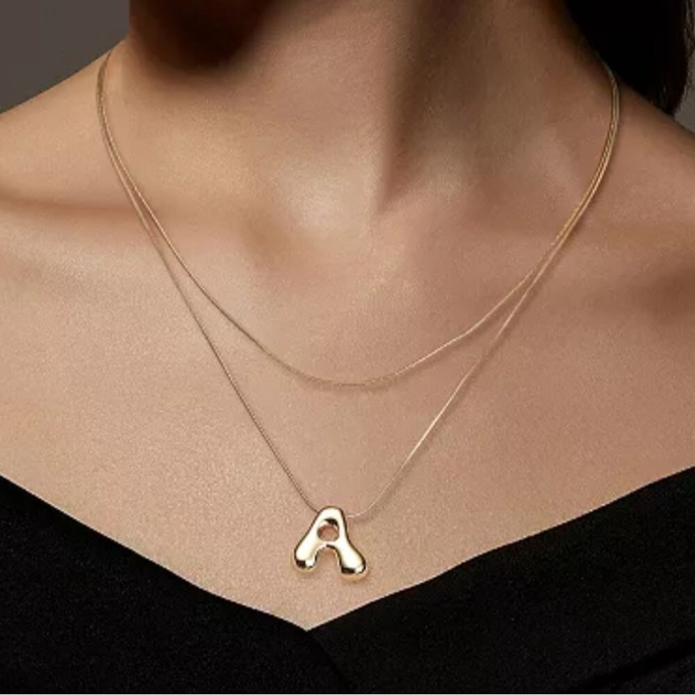Unwritten x moda Sport Silver Tone Water Resistant Initial "A" Layered Necklace